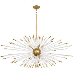 Andromeda 8 Light 15 inch Modern Brass with Clear Acrylic Chandelier Ceiling Light