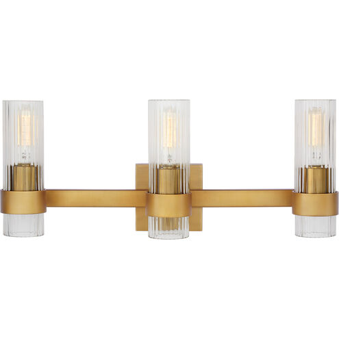 C&M by Chapman & Myers Geneva 3 Light 22.5 inch Burnished Brass Vanity Light Wall Light