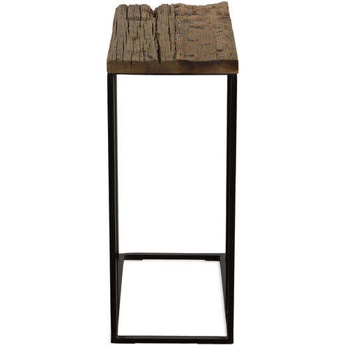 Union 24 X 17 inch Satin Black and Salvaged Wood Accent Table
