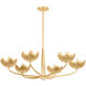 Arcata 6 Light 39.5 inch Vintage Gold Leaf Chandelier Ceiling Light