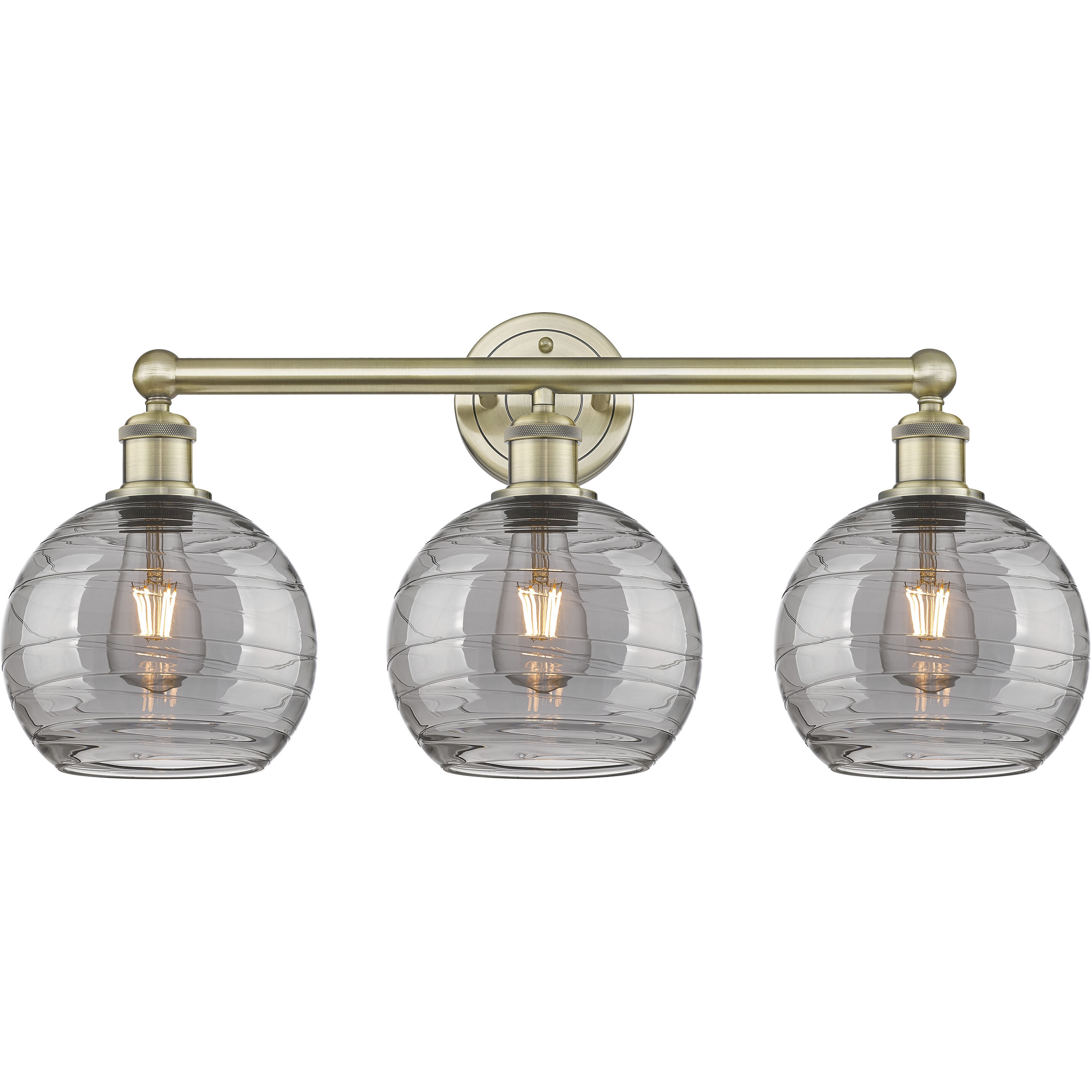 Edison Athens Deco Swirl 3 Light 26 inch Antique Brass Bath Vanity Light Wall Light