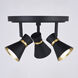 Alto 3 Light 120 Matte Black and Satin Brass Directional Light Ceiling Light