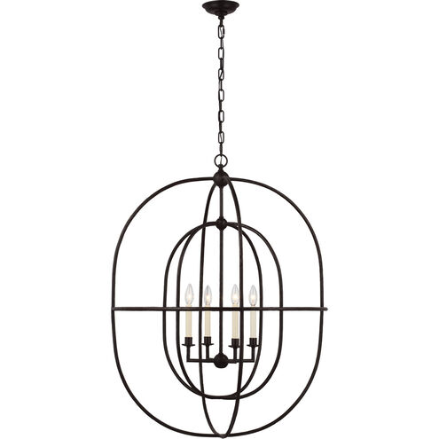 Chapman & Myers Desmond LED 31 inch Aged Iron Open Double Oval Lantern Pendant Ceiling Light