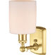 Ballston Cobbleskill 1 Light 5 inch Satin Gold Sconce Wall Light in Matte White Glass, Ballston