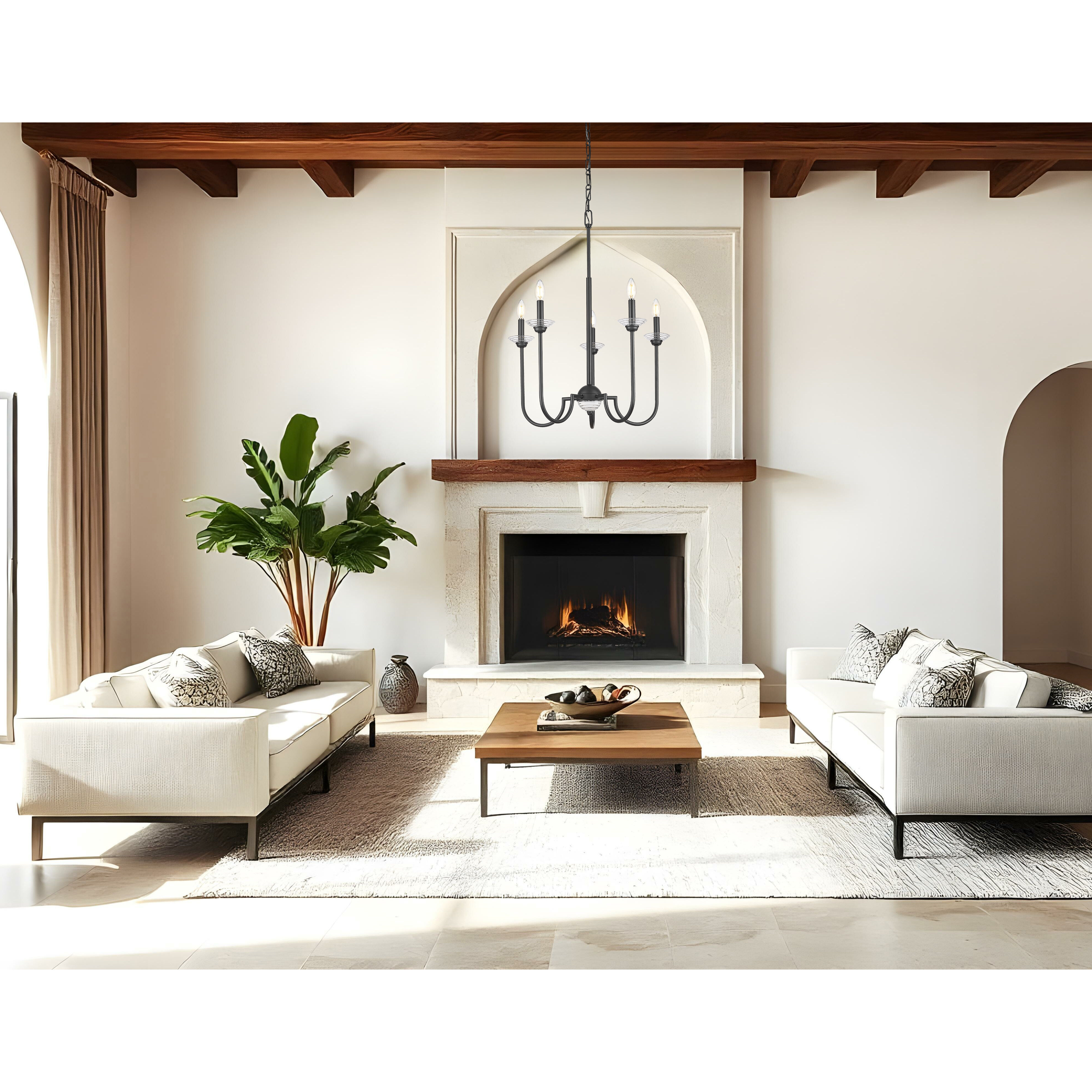 Allistair 5 Light 24 inch Matte Black Chandelier Ceiling Light