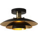 Rancho Mirage LED 12 inch Matte Black and Weathered Brass Flush Mount Ceiling Light