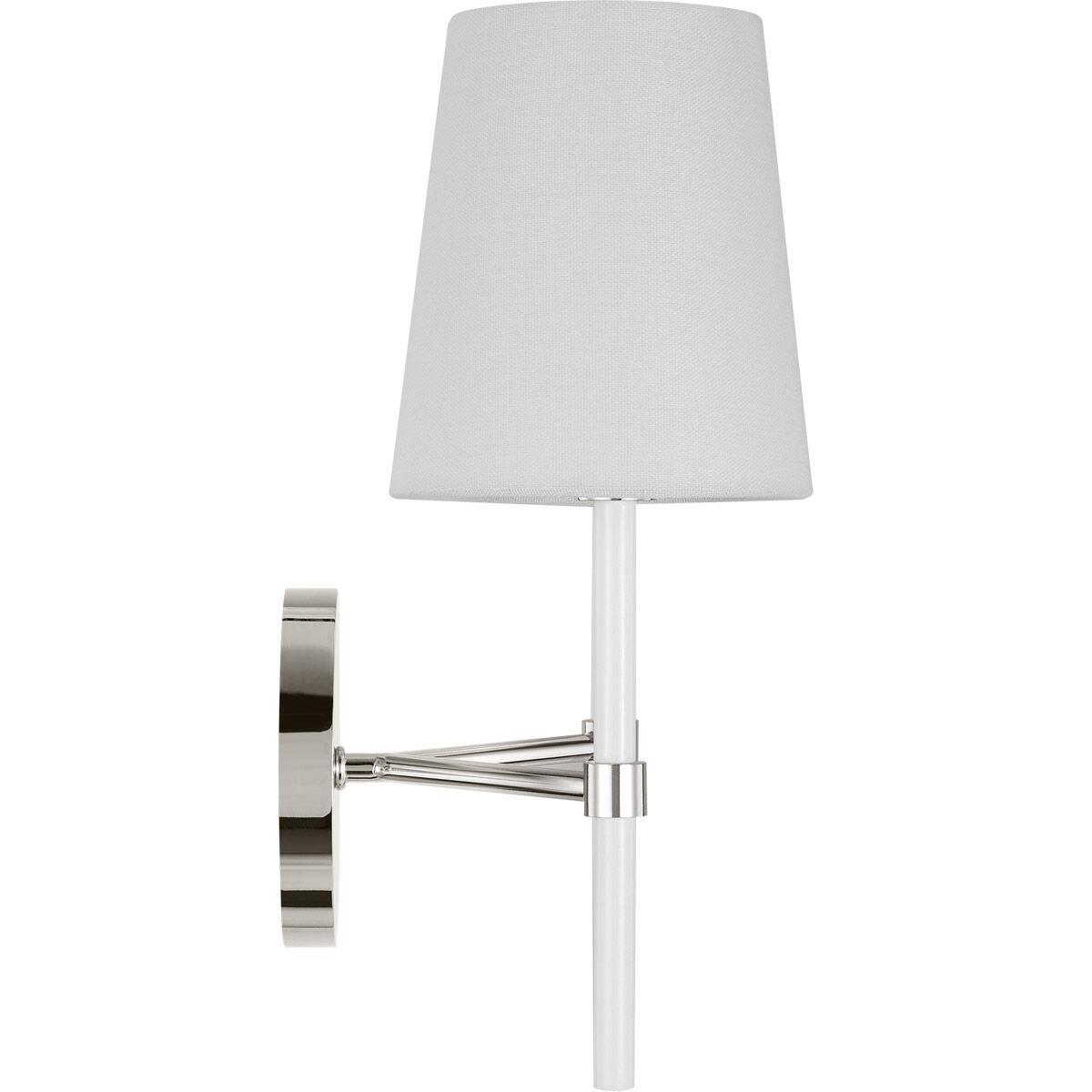 kate spade new york Monroe Wall Sconce Wall Light in Polished Nickel / Gloss White