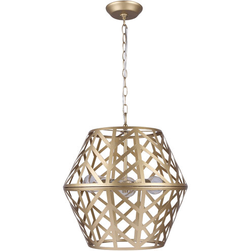 Madison 3 Light 17 inch Painted Gold Chandelier Ceiling Light