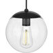 Atwell 1 Light 8 inch Matte Black Pendant Ceiling Light, Small