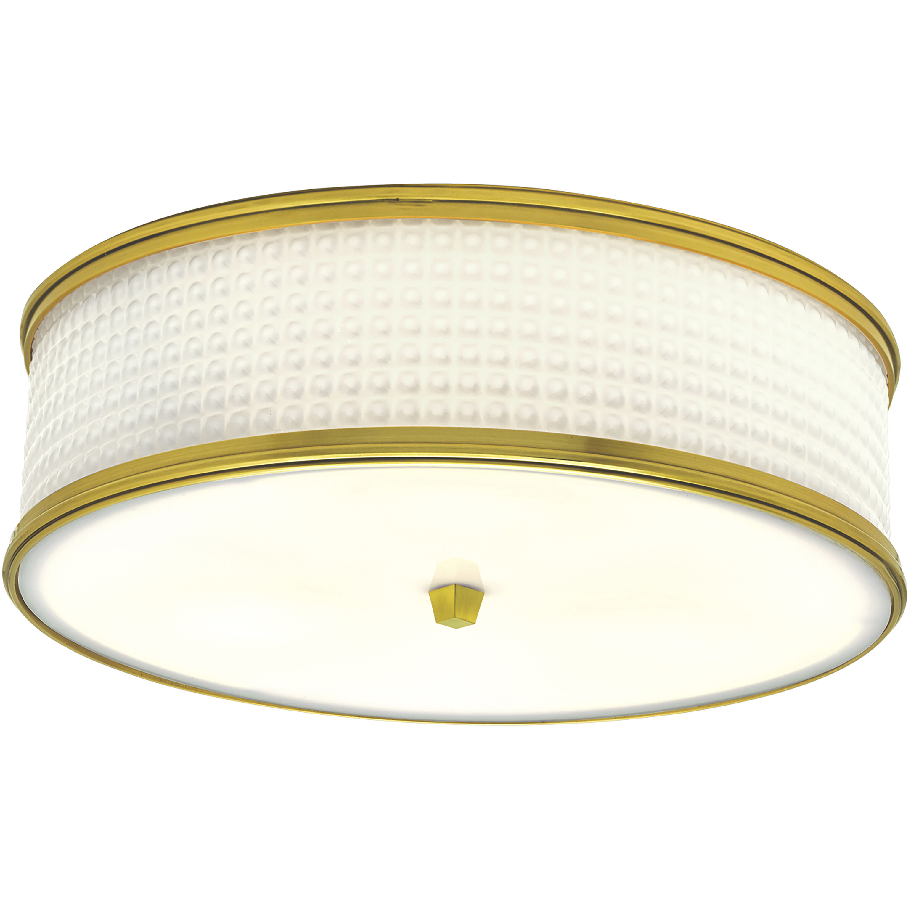 Prism 3 Light 16.75 inch Satin Brass Flush Mount Ceiling Light