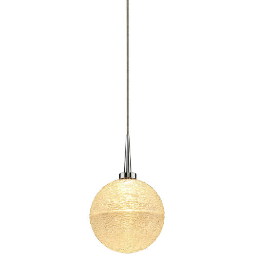 Dazzle LED 4.8 inch Chrome Pendant Ceiling Light in Black Glass