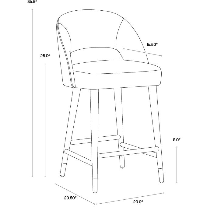 Monae 36.5 inch Bravo Cream / Polo Club Muslin Counter Stool