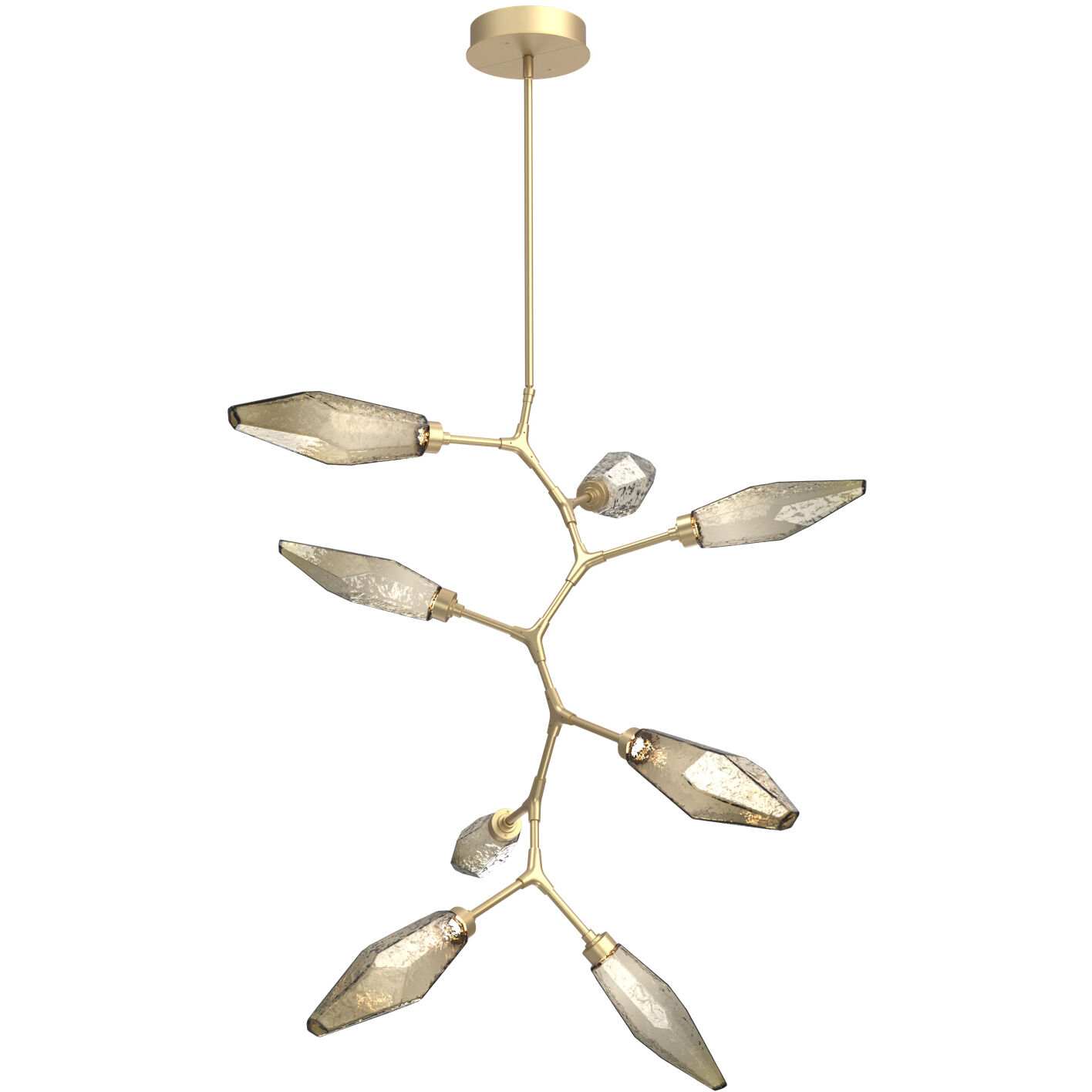 Rock Crystal LED 37.1 inch Gilded Brass Chandelier Ceiling Light, Modern Vine