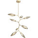 Rock Crystal LED 37.1 inch Gilded Brass Chandelier Ceiling Light, Modern Vine