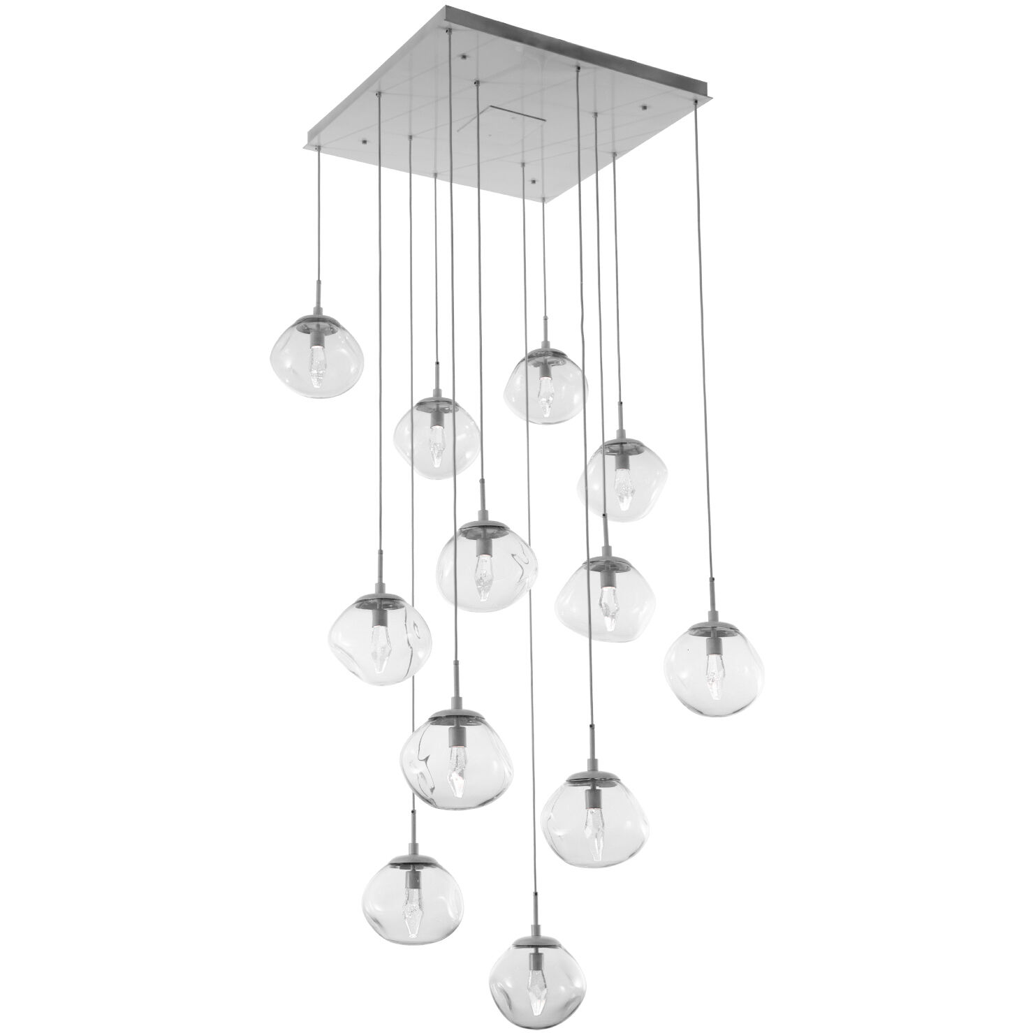 Nova LED LED Classic Silver Chandelier Ceiling Light, Square Multi-Pendant