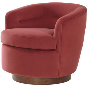 Leigh Upholstery: Burnt Orange; Base: Brown Swivel Chair