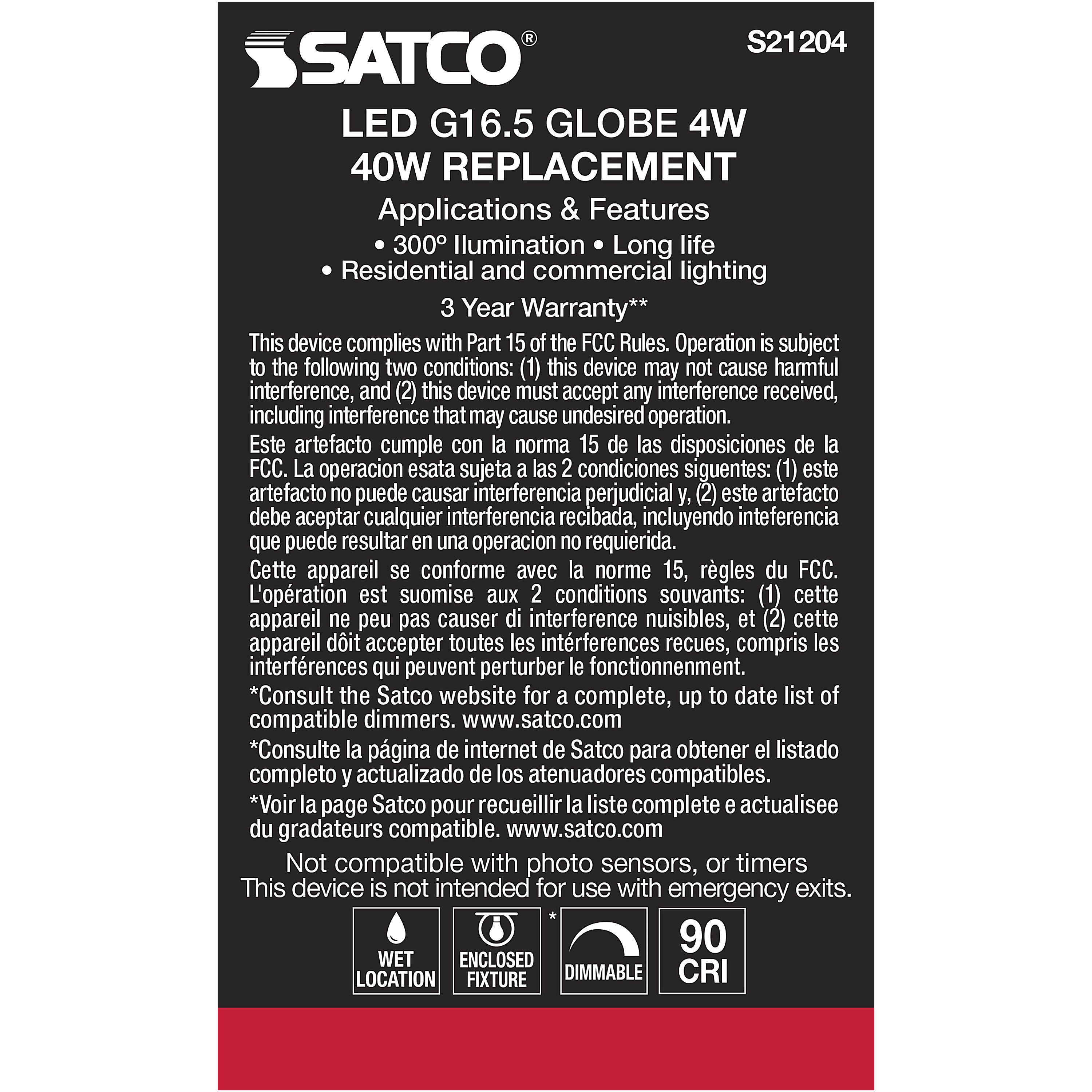 Lumos LED Candelabra Candelabra 4.00 watt 2700K LED Filament