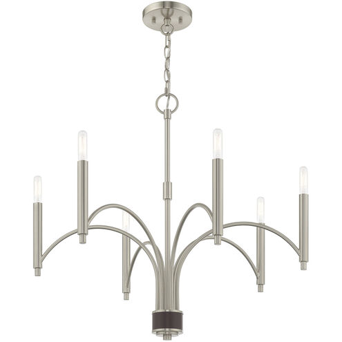 Wisteria 6 Light 26 inch Brushed Nickel Chandelier Ceiling Light