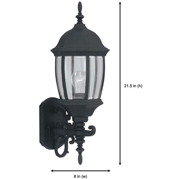 Tiverton 1 Light 22 inch Black Outdoor Wall Lantern