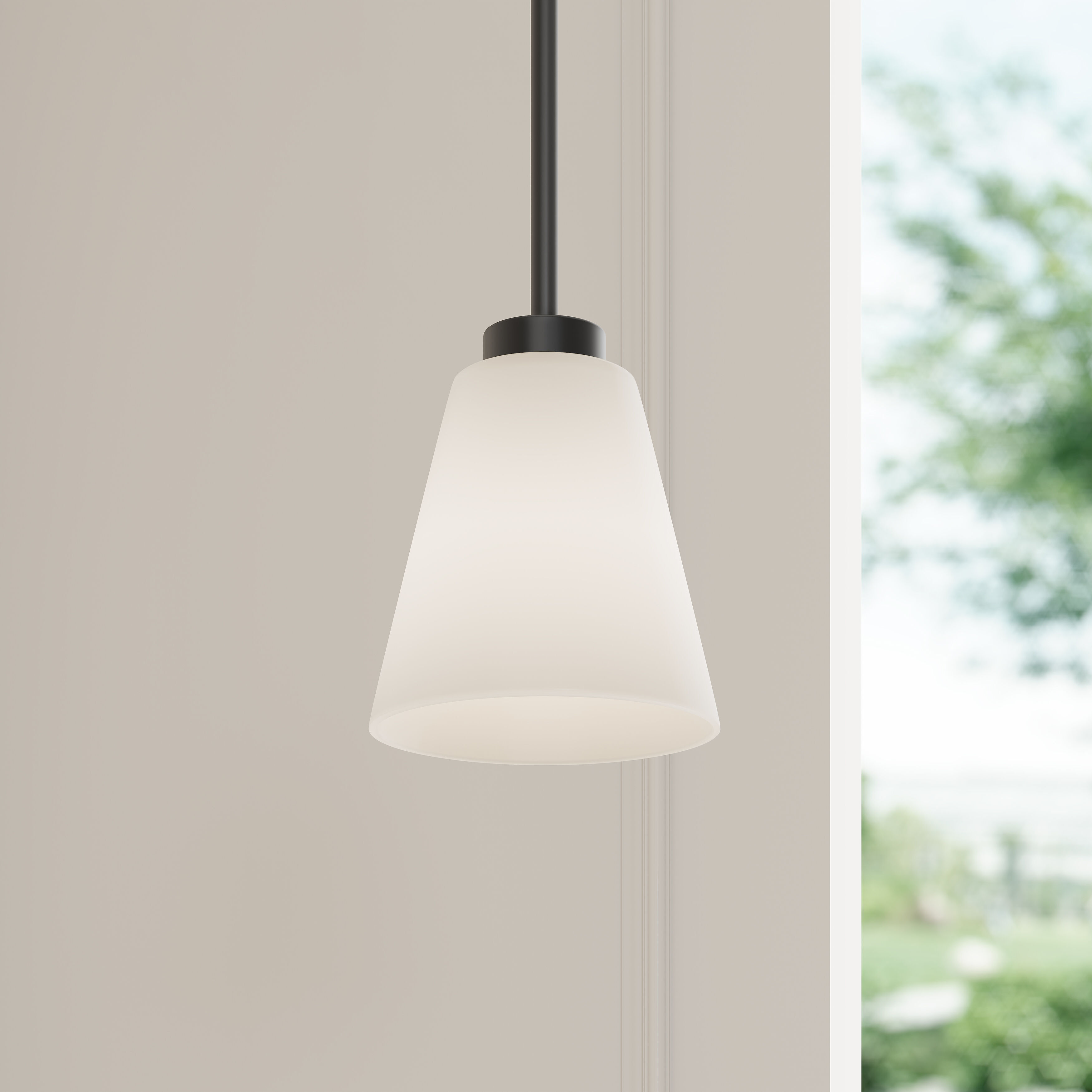 Strayhan 1 Light 5.75 inch Matte Black Mini Pendant Ceiling Light