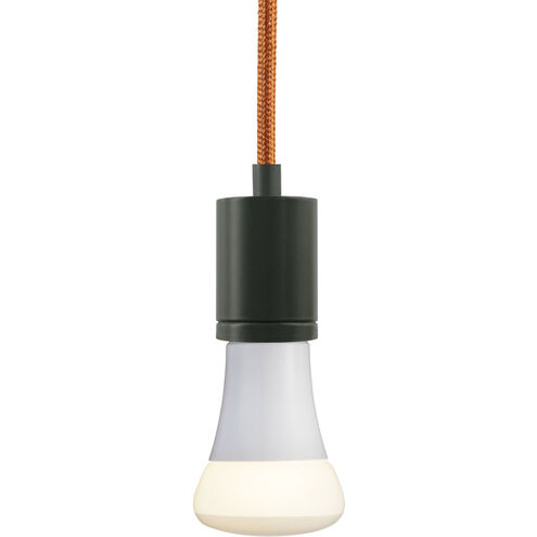 SoCo 1 Light 1.7 inch Black Pendant Ceiling Light in White Cord, Modern Socket, 192 inch