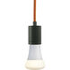 SoCo 1 Light 1.7 inch White Pendant Ceiling Light in Orange Cord, Modern Socket, 96 inch