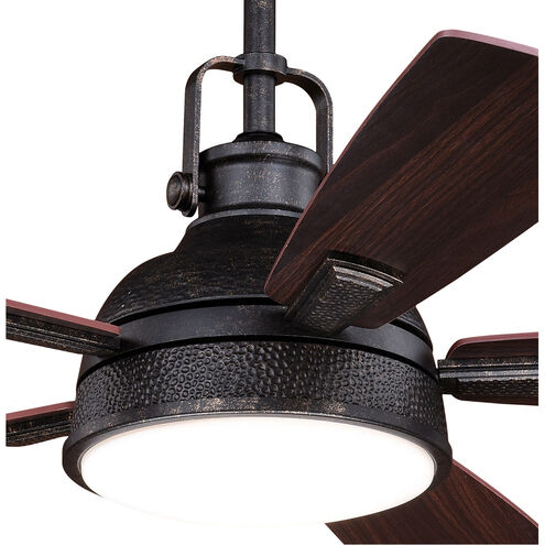 Walton 52 inch Gold Stone with Dark Bronze-Mocha Blades Ceiling Fan, Integrated Dimmable Remote