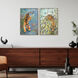 Tiger/Leopard Orange and Blue and Green and Multi Framed Art
