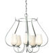 Flora 5 Light 22.2 inch Vintage Platinum Chandelier Ceiling Light in Opal