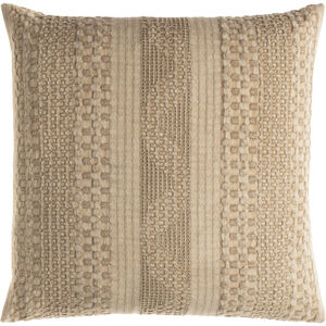 Washed Waffle 18 inch Beige Pillow Kit in 18 x 18, Square