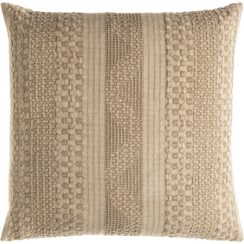 Washed Waffle 18 inch Beige Pillow Kit in 18 x 18, Square