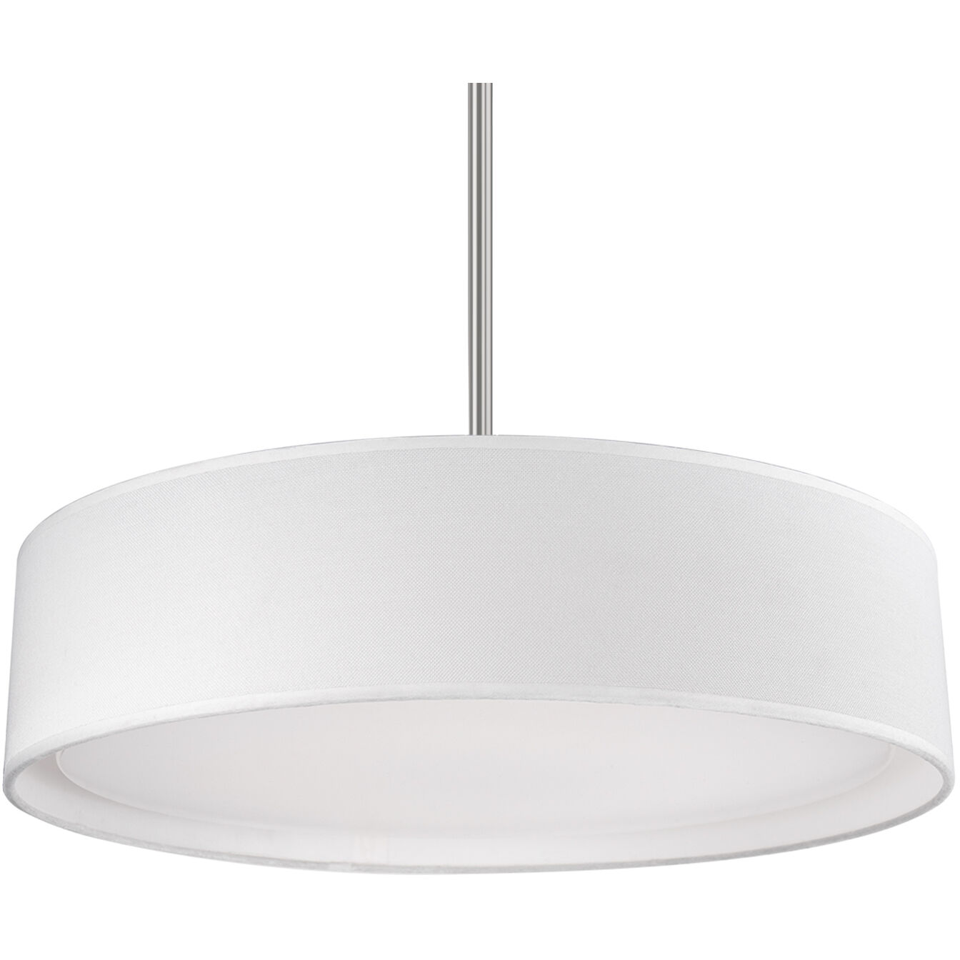 Dalton Pendant Ceiling Light in White, Textured Linen Shade