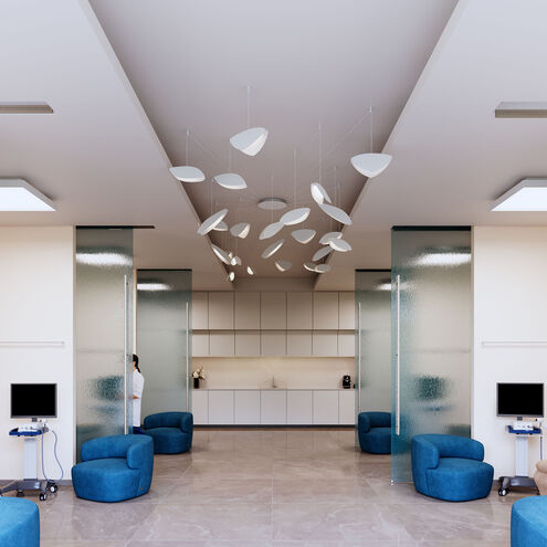 Papillons LED 36 inch Satin Black Pendant Ceiling Light in Satin White