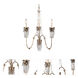 Venetian 3 Light 25.5 inch Hand-Painted Beige Patina Chandelier Ceiling Light, Flambeau
