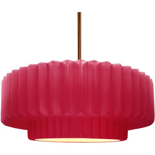 Radiance 1 Light 16.25 inch Cerise and Polished Brass Pendant Ceiling Light