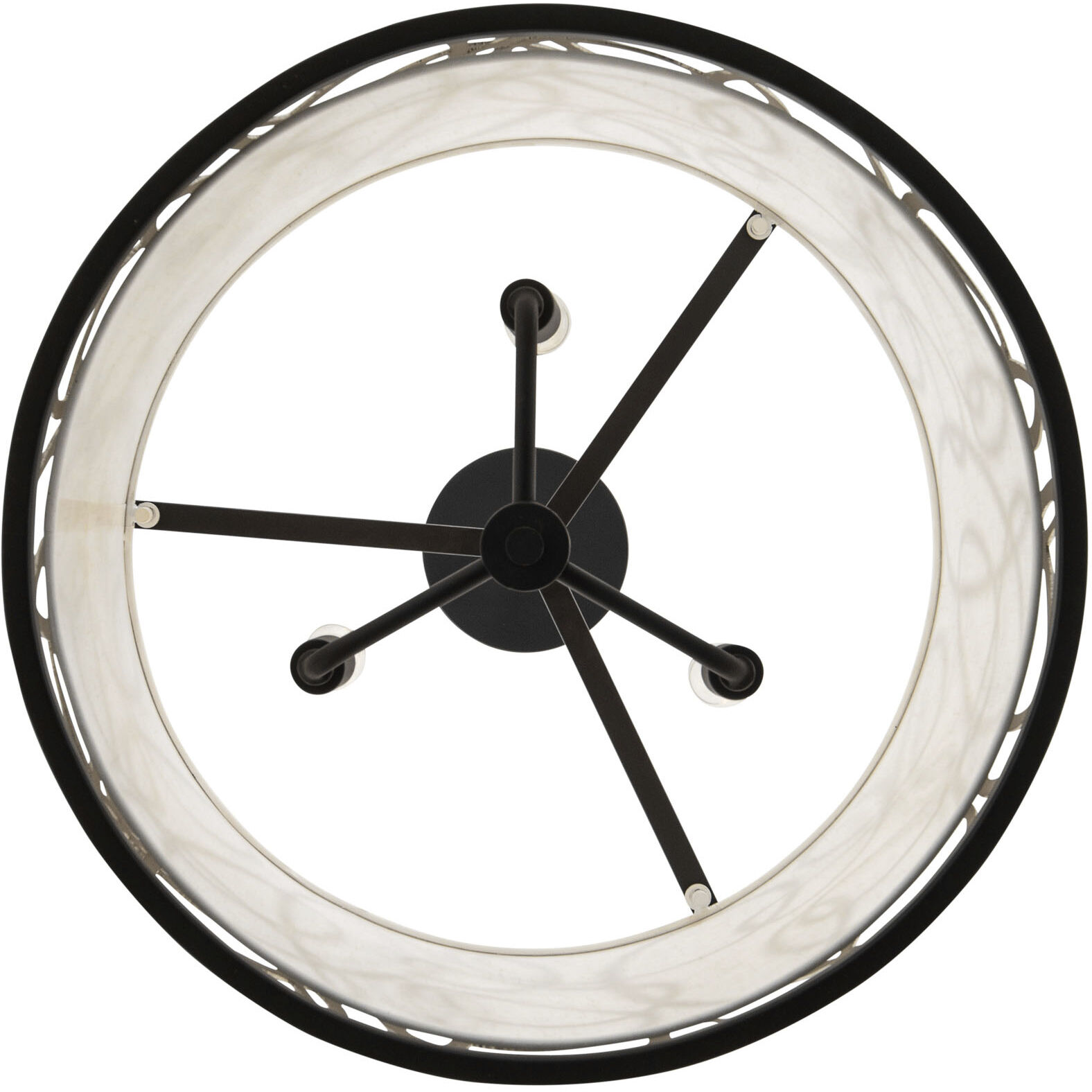 Scribble 3 Light 18 inch Matte Black with Artifact Pendant Ceiling Light, Semi-Flush Convertible, Smithsonian Collaboration