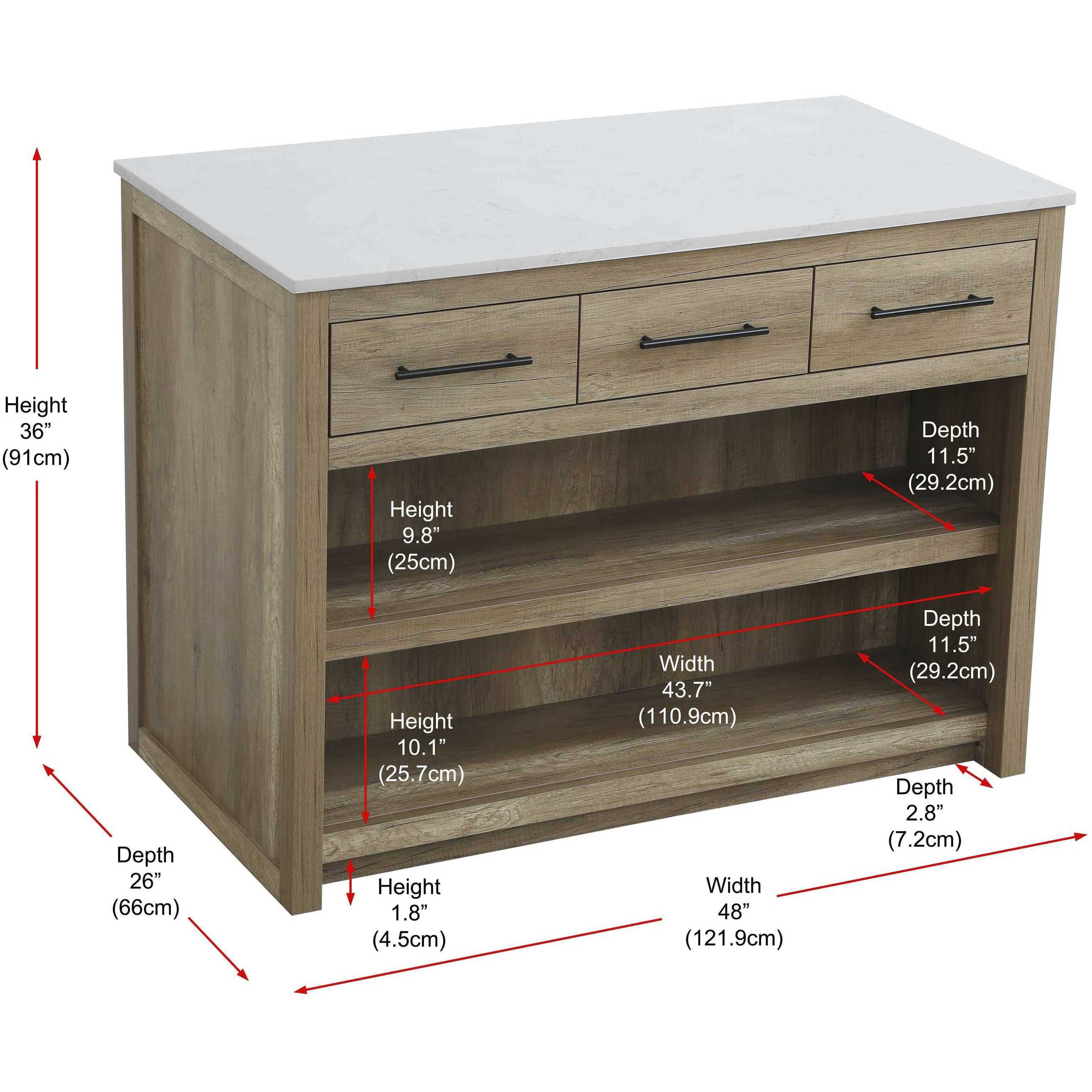 Porter Natural Oak Kitchen Island