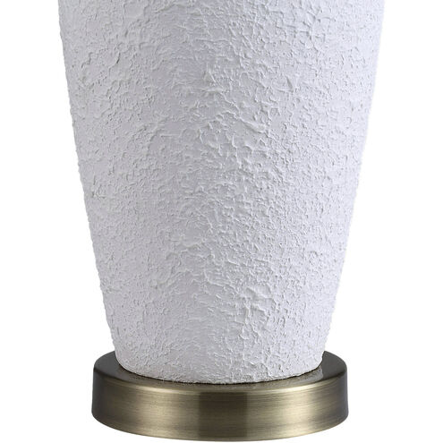 Nissa 25.5 inch 100 watt White and Antique Brass Table Lamp Portable Light