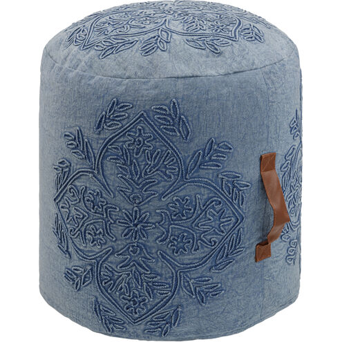 Wedgemore 16 inch Blue Pouf, Cylinder