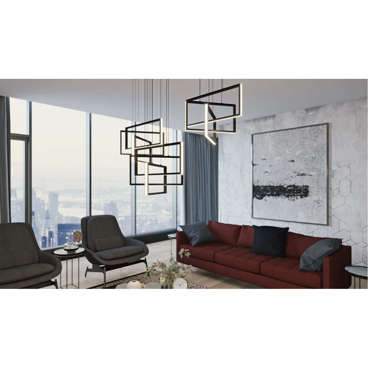 Cole LED 24 inch Black Pendant Ceiling Light
