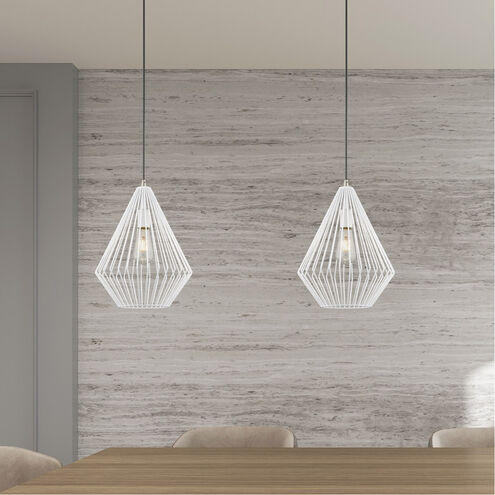 Geometric 1 Light 12 inch White Mini Pendant Ceiling Light