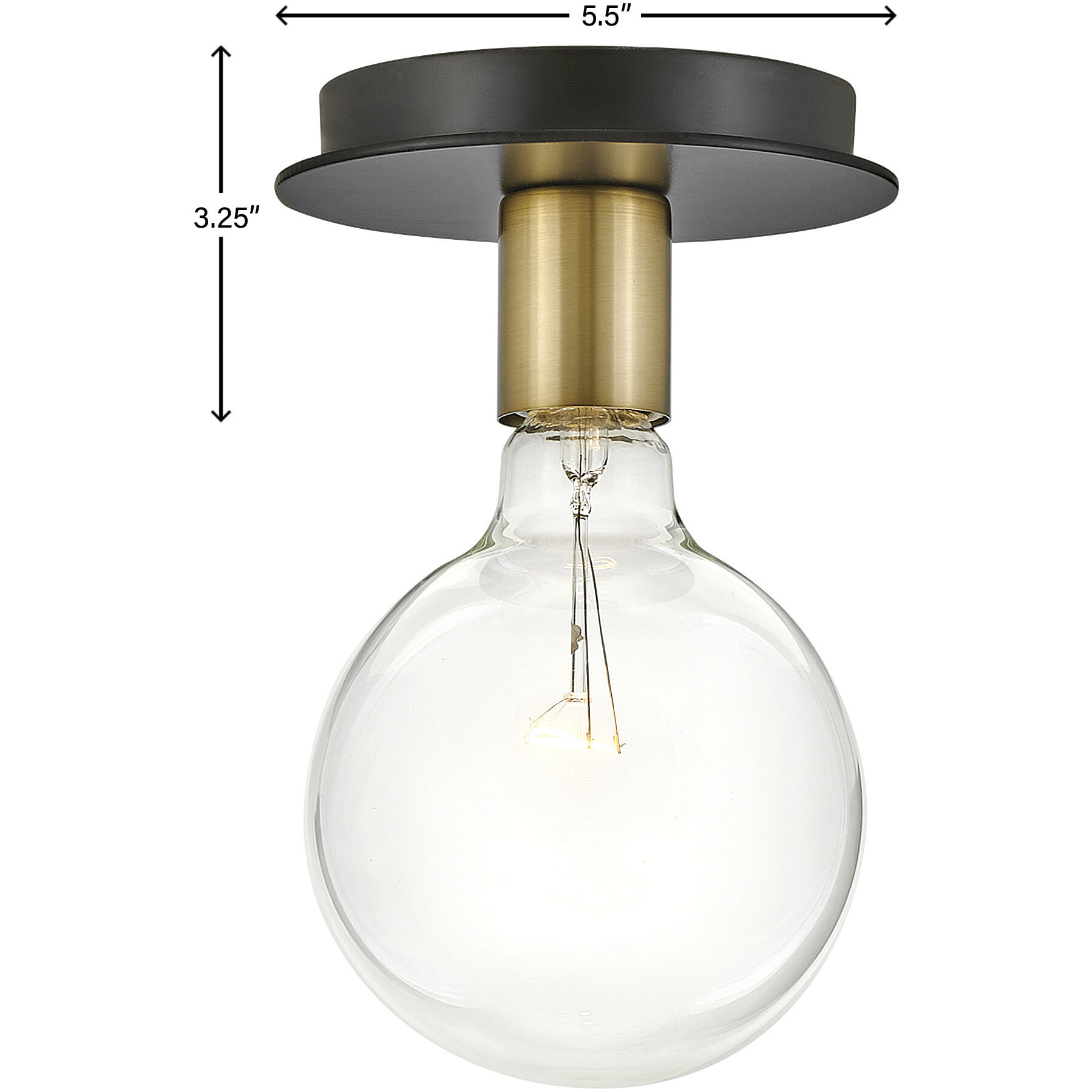 Bobbie LED 5.5 inch Lacquered Brass Foyer Light Ceiling Light, Flush Mount