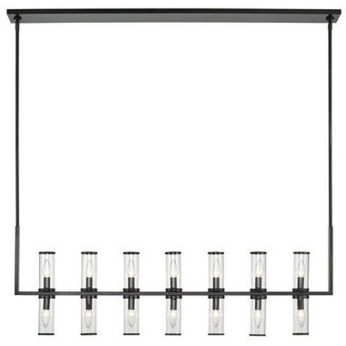 Revolve 14 Light 47.25 inch Clear Glass and Urban Bronze Linear Pendant Ceiling Light