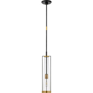 Visual Comfort Thomas O'Brien Calix 1 Light 6 inch Bronze and Brass Pendant Ceiling Light in Clear Glass, Tall TOB5276BZ/HAB-CG - Open Box