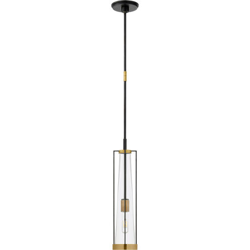 Thomas O'Brien Calix 1 Light 5.5 inch Bronze and Brass Pendant Ceiling Light in Clear Glass, Bronze and Hand-Rubbed Antique Brass