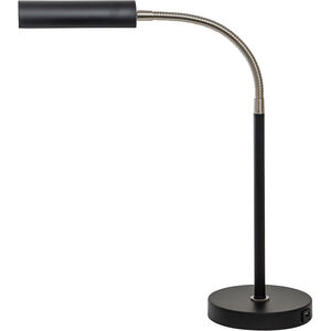 Fusion 16 inch 5.00 watt Black with Satin Nickel Accents Task Table Lamp Portable Light