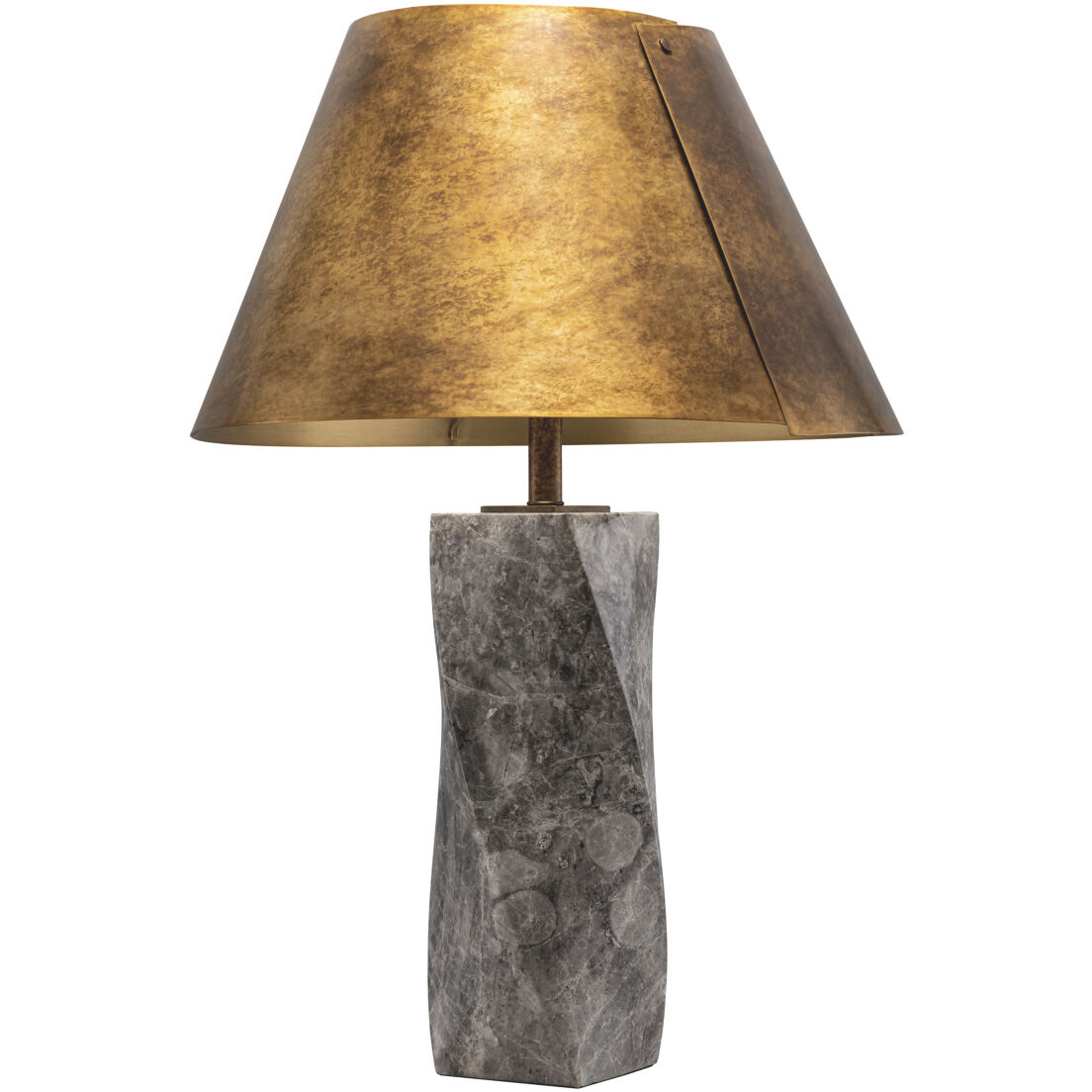 Camelia 30.71 inch 40 watt Antique Brass with Grey Marble Table Lamp Portable Light