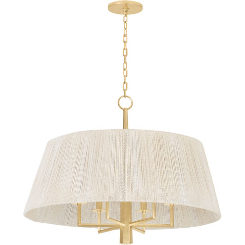 Azar 6 Light 30 inch Vintage Gold Leaf Pendant Ceiling Light