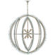 Saltwater 9 Light 34 inch Seaglass and Contemporary Silver Leaf Chandelier Ceiling Light