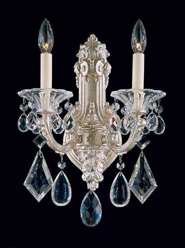 La Scala 2 Light 6.5 inch Antique Silver Wall Sconce Wall Light in Antique Silver Cast